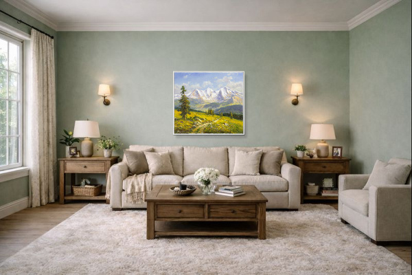 Grindelwald, Switzerland by Gerhard Nesvadba, original painting, in room