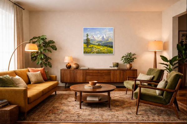 Grindelwald, Switzerland by Gerhard Nesvadba, original painting, in room