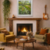 Walking Amongst Wild Flowers, Poppies & Daisies by Gerhard Nesvadba, original painting, in room