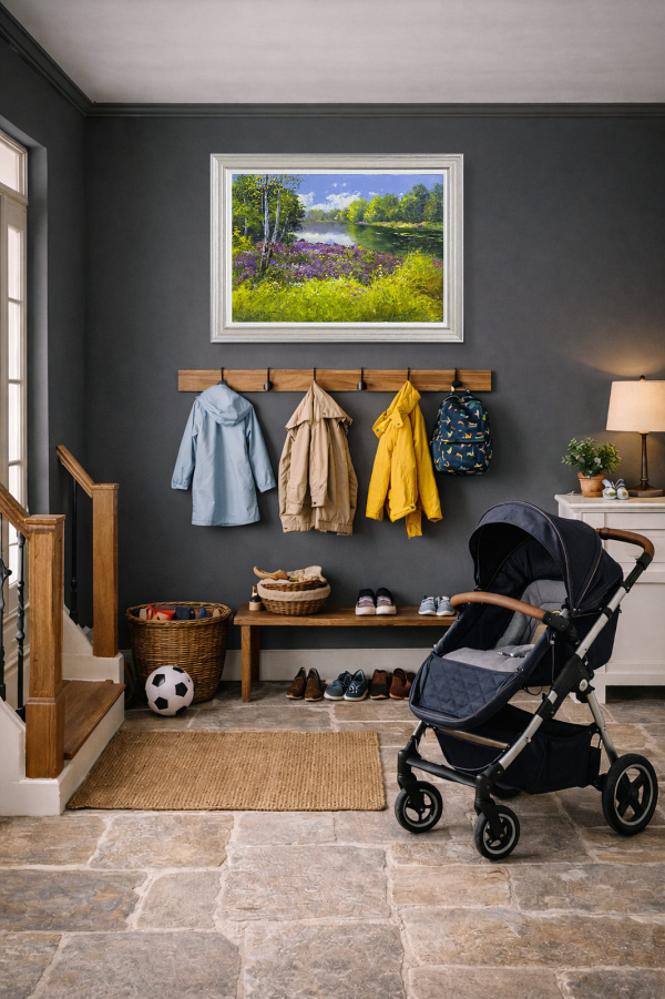 Finding Peace By The River Bank, Sussex by Gerhard Nesvadba, original painting, in room