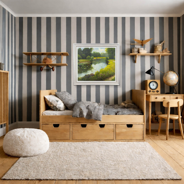 Tranquil Afternoon By The River by Gerhard Nesvadba, original painting, in room