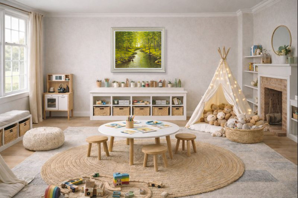Dreaming To Be, Woodland Walk by Gerhard Nesvadba, original painting, in room