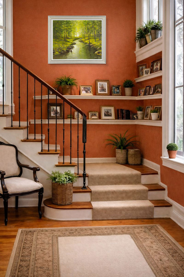 Dreaming To Be, Woodland Walk by Gerhard Nesvadba, original painting, in room