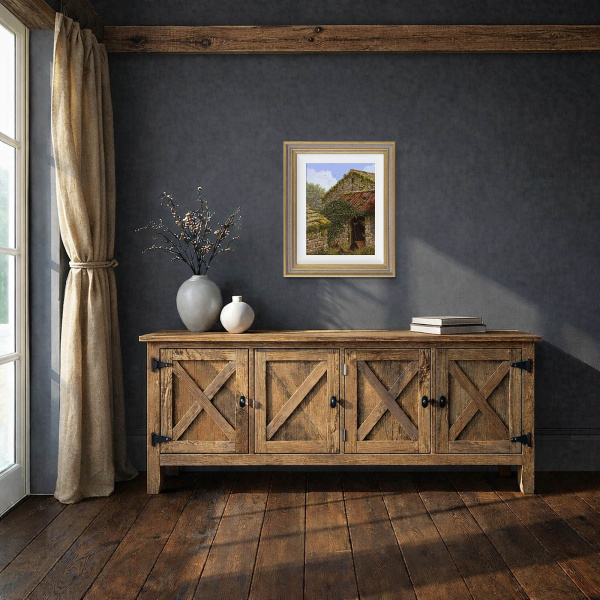 The Chicken Coop by Edward Hersey, original painting, in room