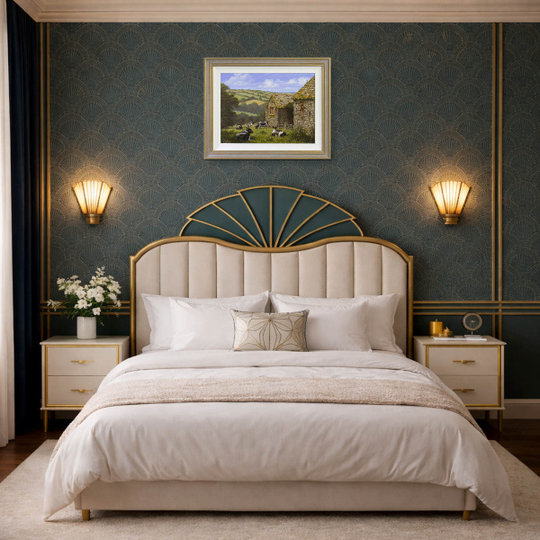 Grazing, Cotswolds II by Edward Hersey, original painting, in room