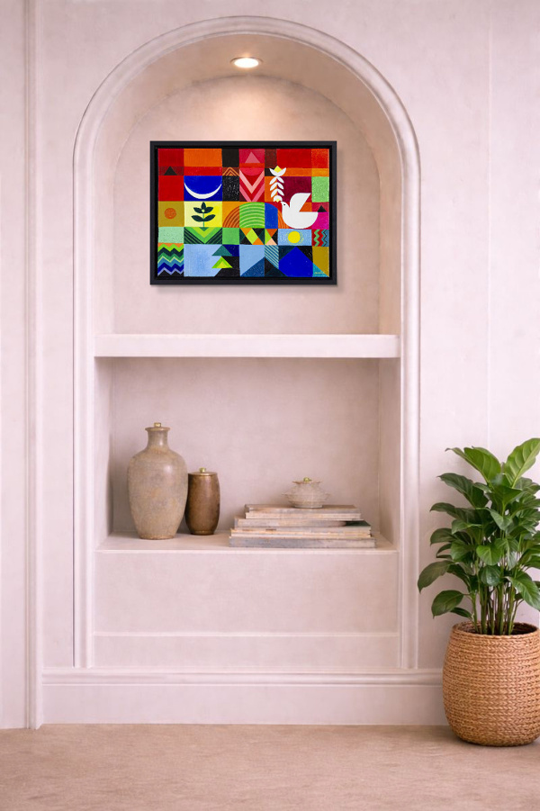 Harmony I by Sunita Khedekar, original painting, in room