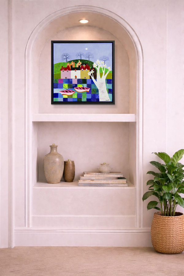 Reflection I by Sunita Khedekar, original painting, in room