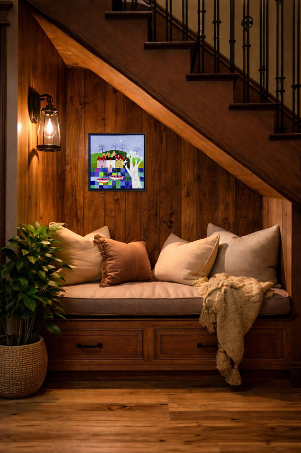 Reflection I by Sunita Khedekar, original painting, in room