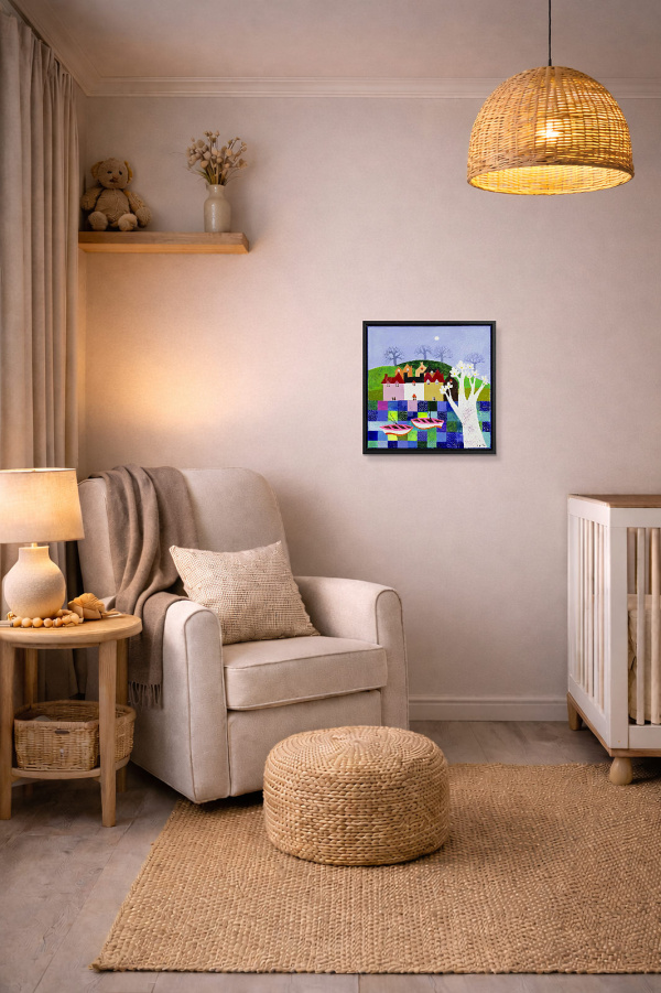 Reflection I by Sunita Khedekar, original painting, in room