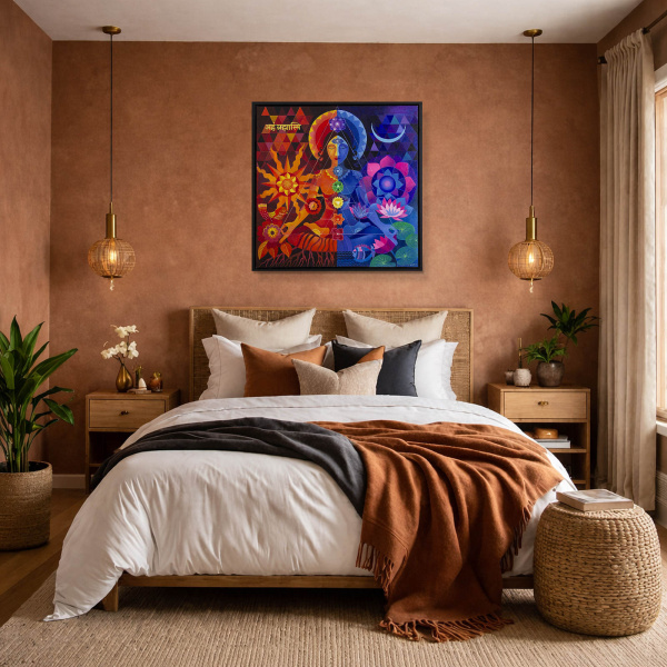 I Am The Creator by Sunita Khedekar, original painting, in room
