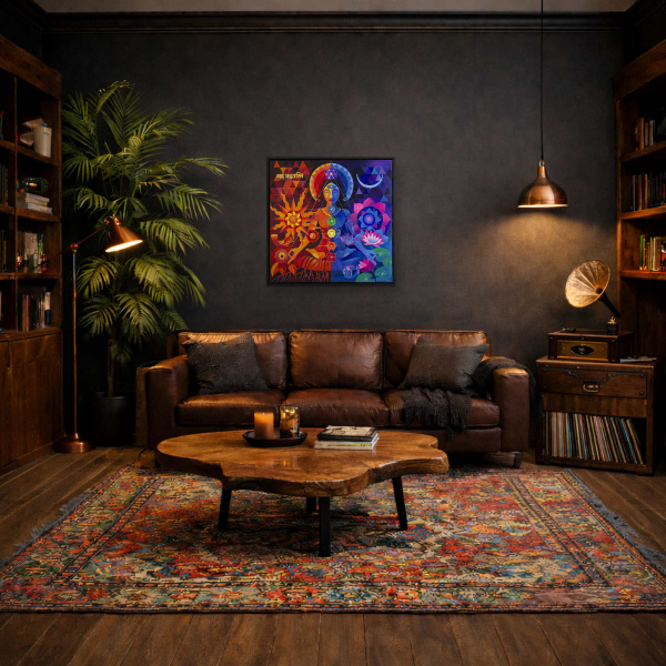 I Am The Creator by Sunita Khedekar, original painting, in room