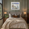 Silver Birches, Winter by Mario Malfer, original painting, in room