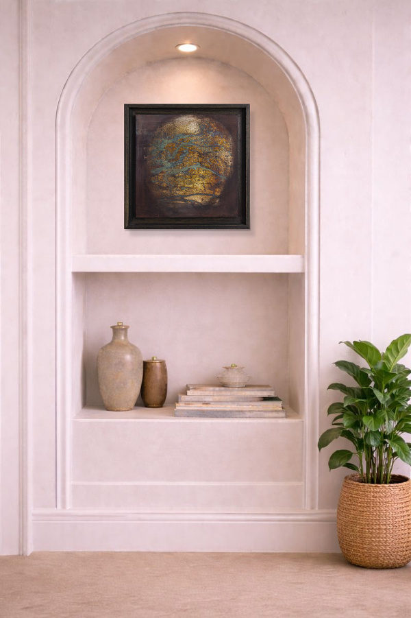 Rock II (Original) by Hiroko Lewis, original painting, in room