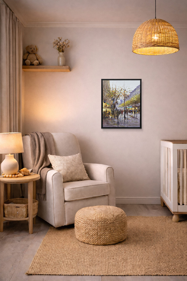 Early Morning, Boulevard Saint Martin by Henderson Cisz, original painting, in room