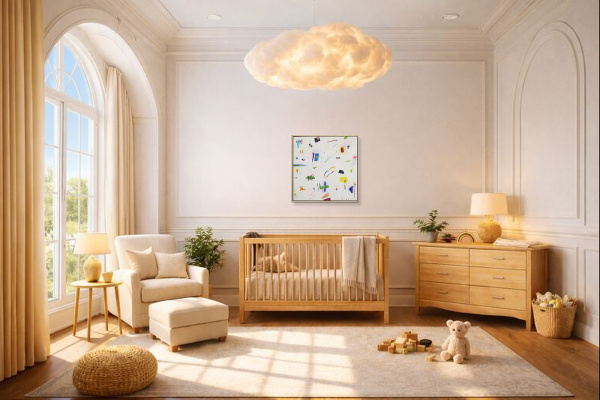 Running Rings by Manel, original painting, in room