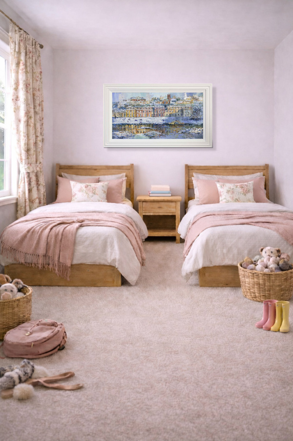Winter Reflections, Petworth House by Veronika Benoni, original painting, in room