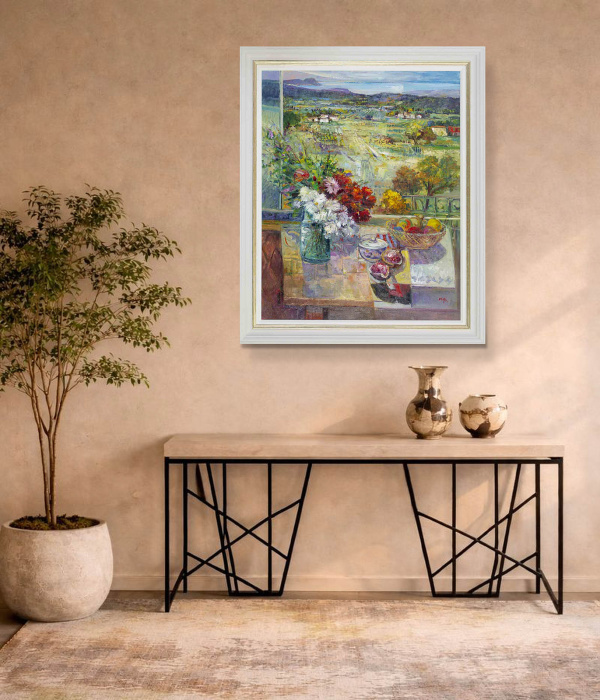 Afternoons With You by Mario Malfer, original painting, in room