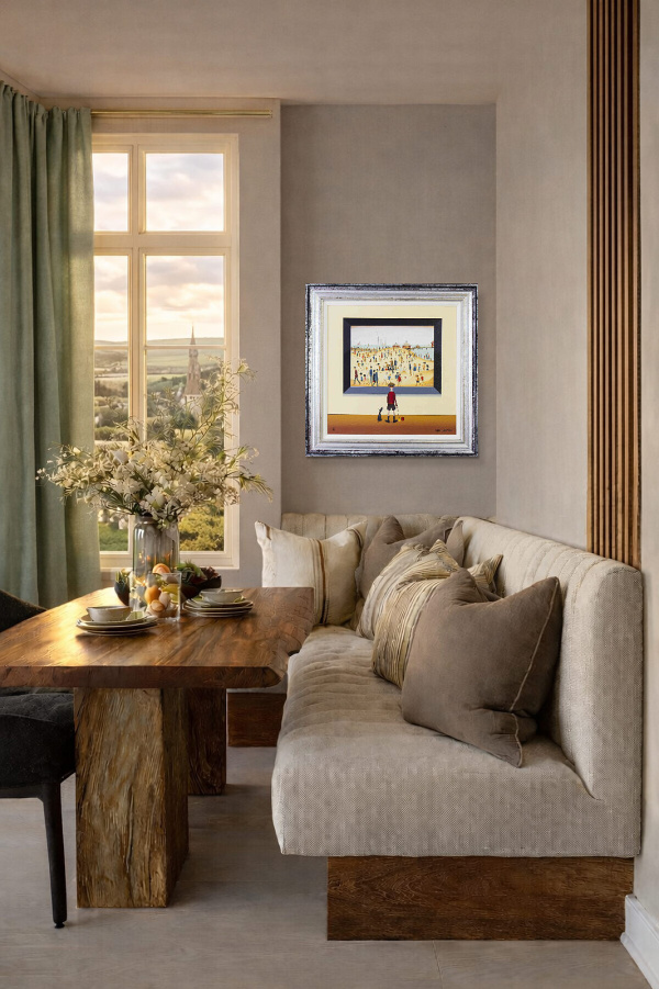 Lowryish – On The Beach by Chris Chapman, limited edition print, in room
