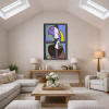 Buste de Femme de Profil (Femme Écrivant) after Picasso by David Henty, original painting, in room