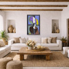 Buste de Femme de Profil (Femme Écrivant) after Picasso by David Henty, original painting, in room