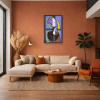 Buste de Femme de Profil (Femme Écrivant) after Picasso by David Henty, original painting, in room