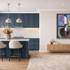 Buste de Femme de Profil (Femme Écrivant) after Picasso by David Henty, original painting, in room