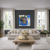 Untitled Skull after Basquiat by David Henty, original painting, in room