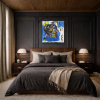 Untitled Skull after Basquiat by David Henty, original painting, in room