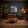 Untitled Skull after Basquiat by David Henty, original painting, in room