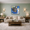Untitled Skull after Basquiat by David Henty, original painting, in room