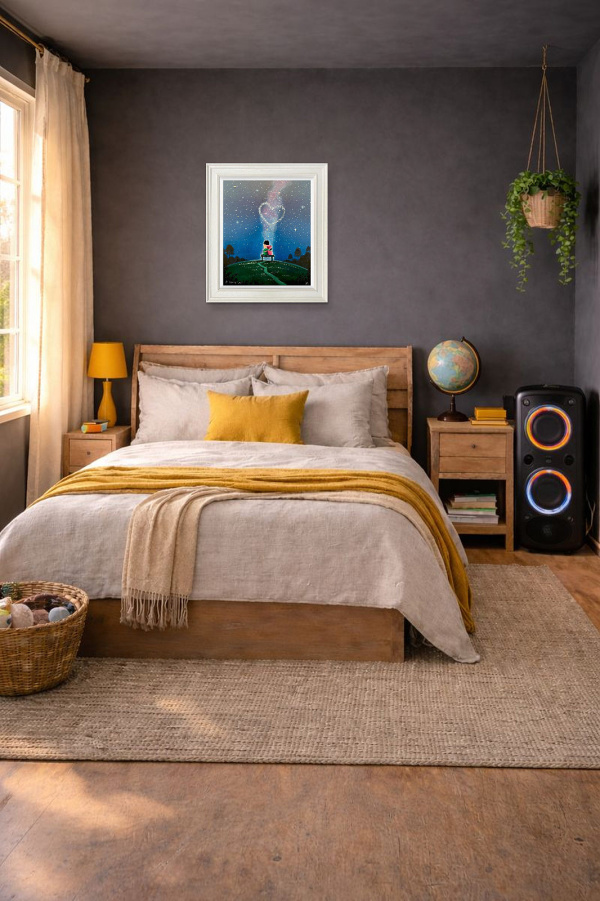 Forever Love (Original) by Michael Abrams, original painting, in room