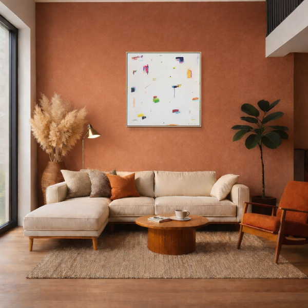 Dancing Colours by Manel, original painting, in room