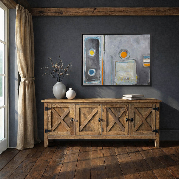 Domino Effect by Håven, original painting, in room