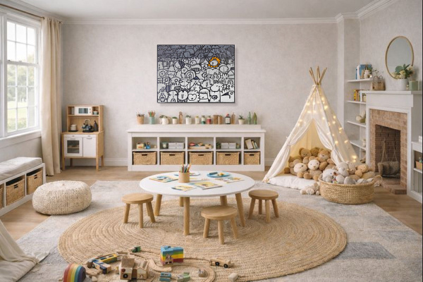 King Of The Jungle by Kev Munday, original painting, in room