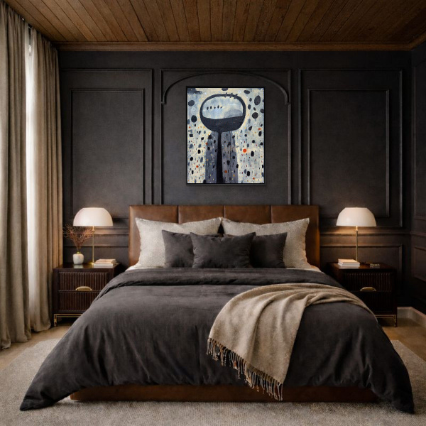 El Mago by Didier Mayés, original painting, in room