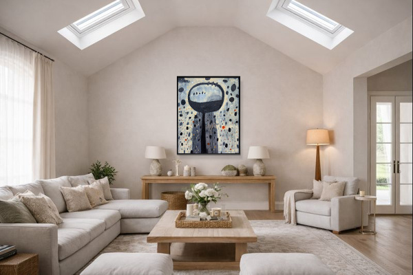 El Mago by Didier Mayés, original painting, in room