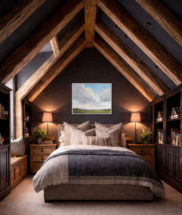 Feathered Light by Matthew Cordwell, original painting, in room