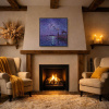 Moonlight Sparkle Across The Lagoon, Venice by Andrew Grant Kurtis, original painting, in room