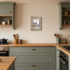 Fish and Chip Shop after L.S. Lowry by David Henty, original painting, in room