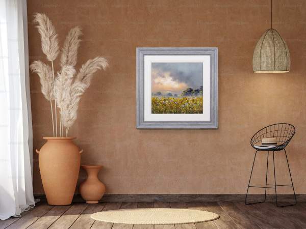 Down In The Meadow by Allan Morgan, original painting, in room