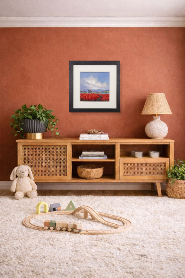 The Path To Love by Allan Morgan, original painting, in room