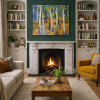 Forest Magic by Sara Malfer, original painting, in room