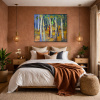 Forest Magic by Sara Malfer, original painting, in room