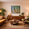 Forest Magic by Sara Malfer, original painting, in room