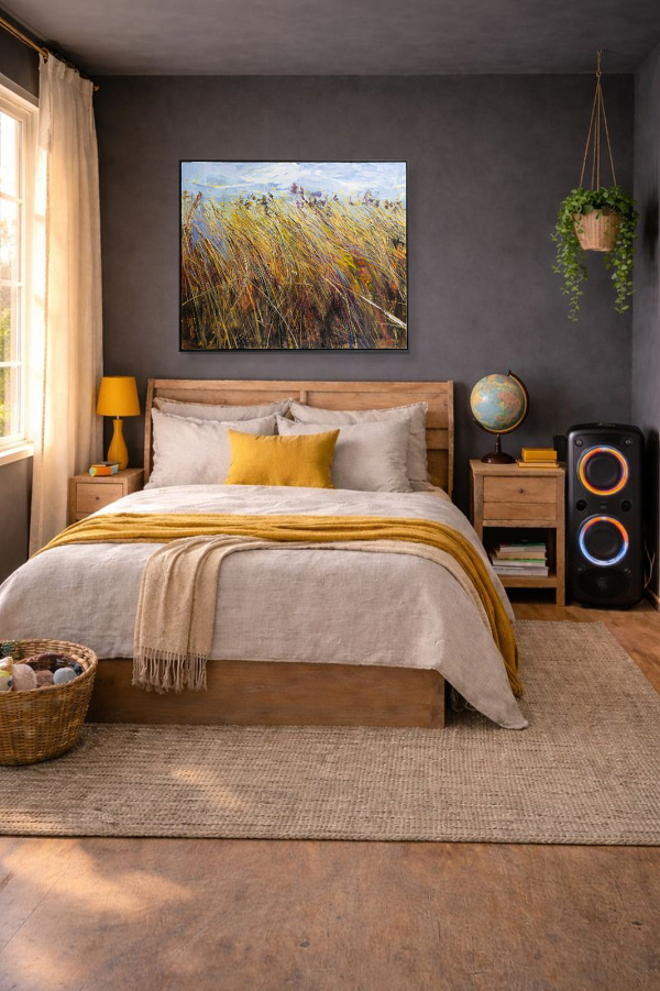 Summer Dreams by Sara Malfer, original painting, in room