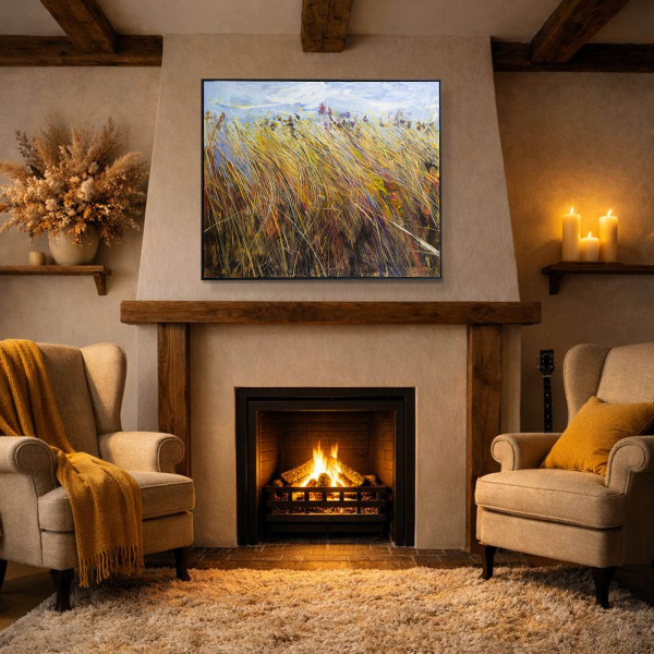 Summer Dreams by Sara Malfer, original painting, in room