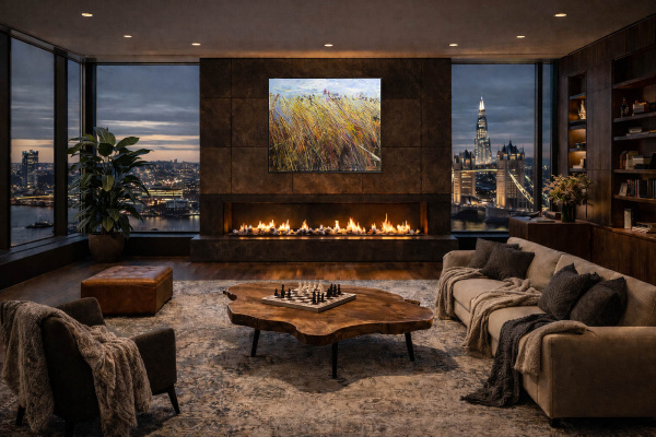 Summer Dreams by Sara Malfer, original painting, in room