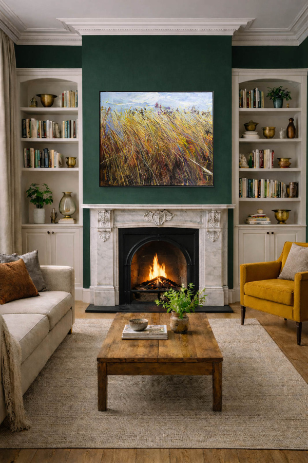 Summer Dreams by Sara Malfer, original painting, in room