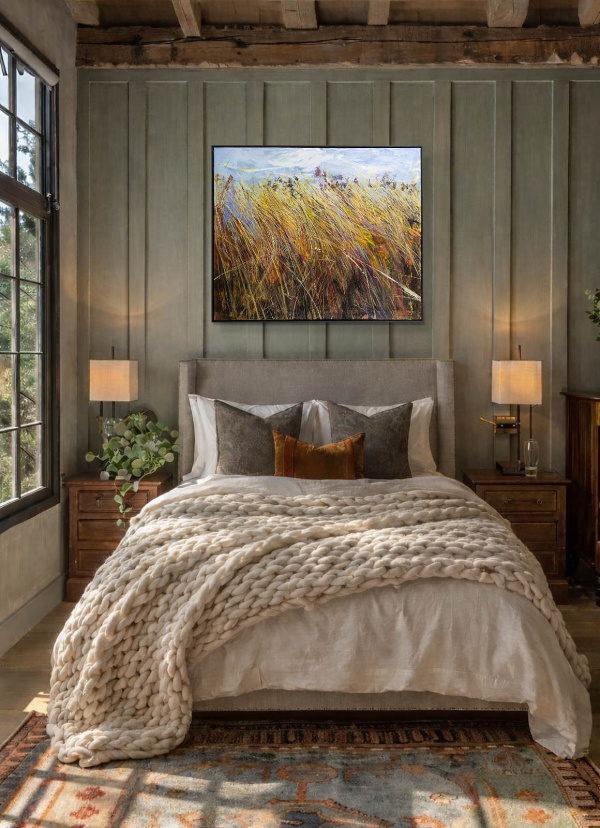 Summer Dreams by Sara Malfer, original painting, in room