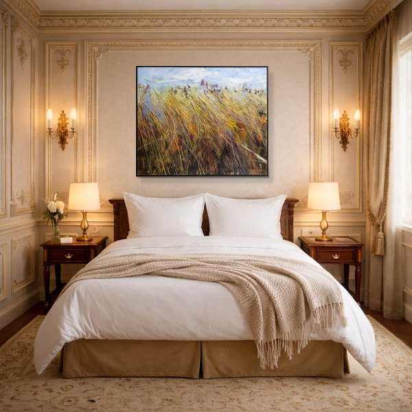 Summer Dreams by Sara Malfer, original painting, in room